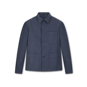 Tom Ford Brushed Compact Bomull Chore Jacket Ytterkläder Herr Blå | 084YCQZOM