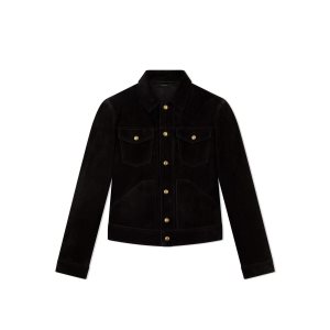 Tom Ford Cashmere Mocka Western Jacket Ytterkläder Herr Svarta | 960KBOXQS