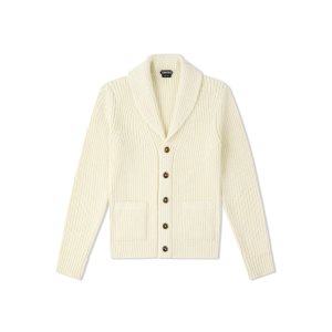 Tom Ford Cashmere Mohair Shawl Collar Cardigan Stickat Herr Vita | 175TEXVYZ