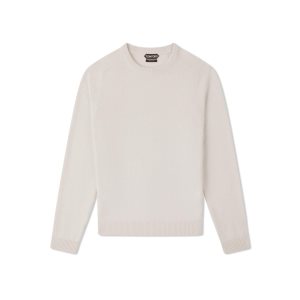 Tom Ford Cashmere Saddle Crew Neck Stickat Herr Vita | 247CQEHBO