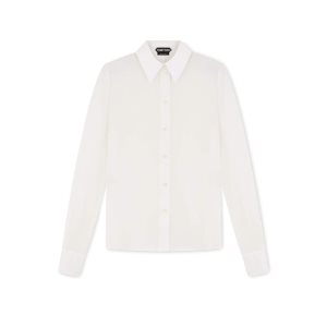 Tom Ford Crepe De Chine Fitted Shirt Blast Dam Chalk | 597HFLDYR