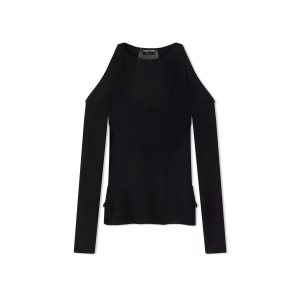 Tom Ford Crepe Jersey Off The Shoulders Blast Dam Svarta | 270PMQICV