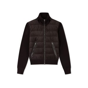 Tom Ford Down Mocka Front Zip Through Ytterkläder Herr Ebony | 548XGWEKY