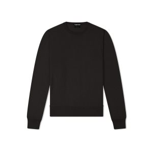 Tom Ford Fine Gauge Cashmere Silk Crew Neck Stickat Herr Svarta | 509VCNEDW