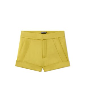 Tom Ford Fluid Double-faced Satin Shorts Byxor Dam Charteuse Citrine | 587BRWKXV