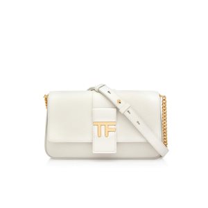 Tom Ford Grain Läder Tf Chain Axelväska Dam Chalk | 563WILBZG