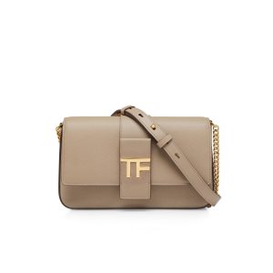 Tom Ford Grain Läder Tf Chain Crossbody Väska Dam Grå Bruna | 693KXWEDB