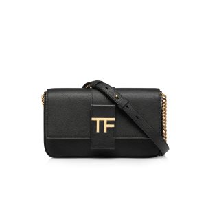 Tom Ford Grain Läder Tf Chain Crossbody Väska Dam Svarta | 865GNTEDK