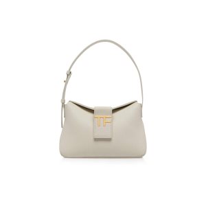 Tom Ford Grain Läder Tf Mini Hobo Axelväska Dam Chalk | 249ERZOJF