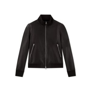 Tom Ford Grain Läder Track Bomber Ytterkläder Herr Svarta | 786HXTGPK