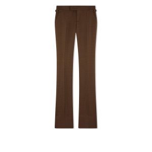 Tom Ford Hopsack Tailoring Flares Byxor Dam Pecan | 729HISMFG