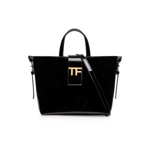 Tom Ford Lack Läder Tf Mini E/W Tote Crossbody Väska Dam Svarta | 546KRVJIW