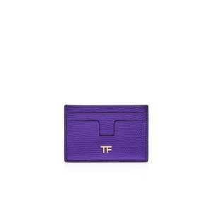 Tom Ford Laminated Printed Lizard Klassiska Tf Card Holder Liten Plånbok Dam Dahlia | 291GZURQC