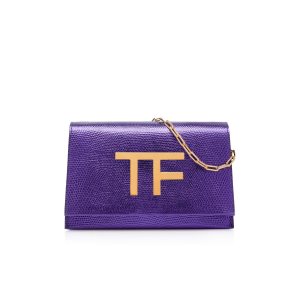 Tom Ford Laminated Printed Lizard Tf Disco Crossbody Väska Dam Dahlia | 590WHTCZR