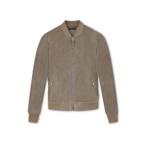 Tom Ford Light Mocka Bomber Ytterkläder Herr Khaki | 269OIPNAX