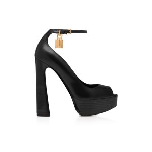 Tom Ford Läder Peep Tå Platform Pumps Dam Svarta | 836DOWKBC