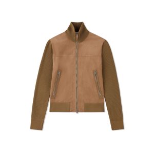 Tom Ford Mocka Front Zip Through Ytterkläder Herr Bruna | 615EVAWLF