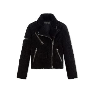 Tom Ford Nappa Shearling Biker Jacket Ytterkläder Dam Svarta | 362UIOLFS