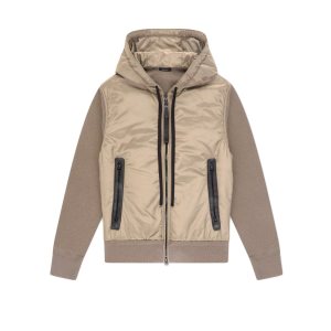 Tom Ford Nylon Front Merino Hooded Blouson Ytterkläder Herr Beige | 241PSGXAT