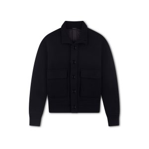 Tom Ford Nylon-lined Merino Button Through Blouson Ytterkläder Herr Svarta | 139JXASVW