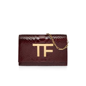 Tom Ford Python Evening Tf Disco Axelväska Dam Mörkrosa | 172DROKJZ