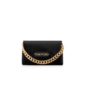 Tom Ford Satin Label Clutch Väska Dam Svarta | 368ATFXYN