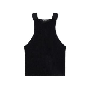 Tom Ford Shiny Rafia Tank Top Stickat Dam Svarta | 864TLAEYJ