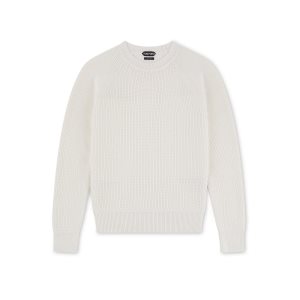 Tom Ford Silk Merino Raglan Crew Stickat Herr Vita | 682BEWHZX