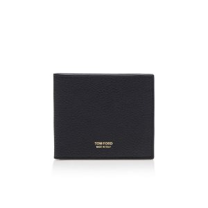 Tom Ford Small Grain Läder Bifold Wallet Liten Plånbok Herr Svarta | 145YSCNAR