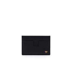 Tom Ford Small Grain Läder Cardholder Liten Plånbok Herr Svarta | 827PSLHXJ