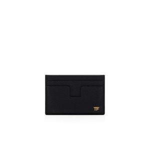 Tom Ford Small Grain Läder Klassiska Cardholder Liten Plånbok Herr Svarta | 086SMZXIP