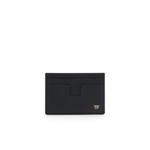 Tom Ford Small Grain Läder Money Clip Cardholder Liten Plånbok Herr Svarta | 863BNEHJM