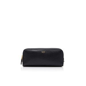 Tom Ford Soft Grain Läder Toiletry Case Liten Plånbok Herr Svarta | 796PLVCXD