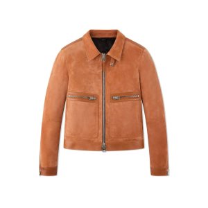 Tom Ford Soft Mocka Contrast Zip Blouson Ytterkläder Herr Röda | 841LUEWRQ