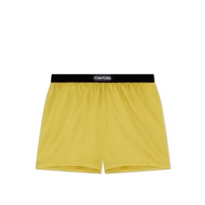 Tom Ford Stretch Silk Satin Boxer Shorts Byxor Dam Charteuse Citrine | 147AJFXOS