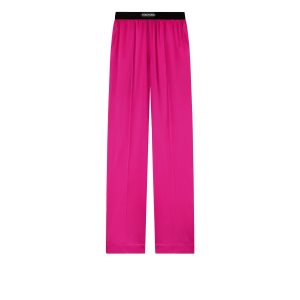 Tom Ford Stretch Silk Satin Morgonrock Dam Rosa | 705CETDKV