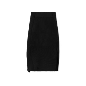 Tom Ford Stretch Ull Rib Asymmetric Kjolar Dam Svarta | 413KELDJC