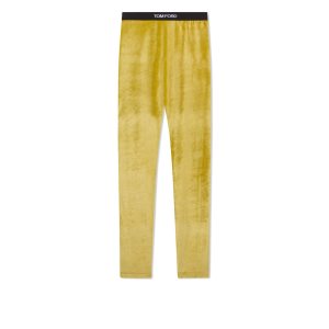 Tom Ford Stretch Velvet Signature Leggings Dam Charteuse Citrine | 934SDVYFG