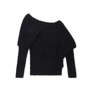 Tom Ford Textured Bomull Off The Shoulder Stickat Dam Svarta | 725QCNZSR