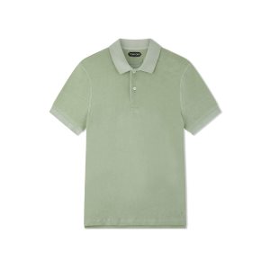 Tom Ford Towelling Polo Stickat Herr Mintgröna | 491IAUFKJ