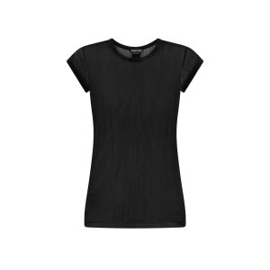 Tom Ford Transparent Rib Jersey Fitted T-shirt Blast Dam Svarta | 048MFTIOK