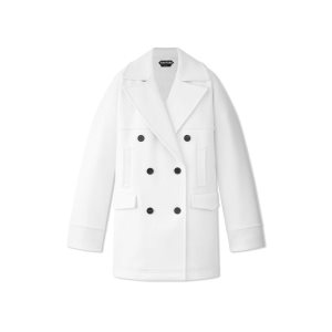 Tom Ford Virgin Cashmere Ull Peacoat Ytterkläder Dam Chalk | 065JSCLHN