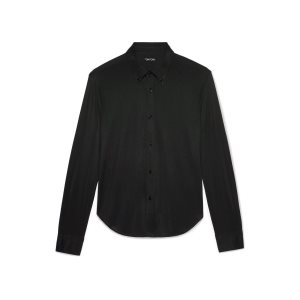 Tom Ford Viscose Bomull Jersey Skjorta Herr Svarta | 308ITVGMB