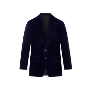 Tom Ford Viscose Velvet Jacka Dam Blå | 805MHWLED