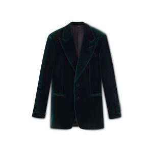 Tom Ford Viscose Velvet Shelton Cocktail Jacka Herr Mörkgröna | 473WZGFLS