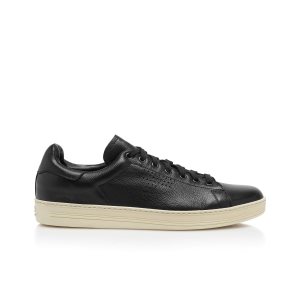 Tom Ford Warwick Grained Läder Sneakers Herr Svarta | 653BZAOLF