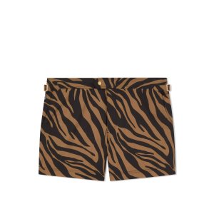 Tom Ford Zebra Print Swim Korta Byxor Herr Svarta | 142FAZKDW