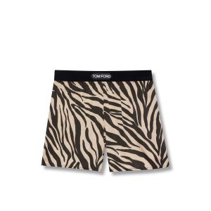 Tom Ford Zebra Printed Silk Morgonrock Dam Svarta Beige | 983AGUEXF