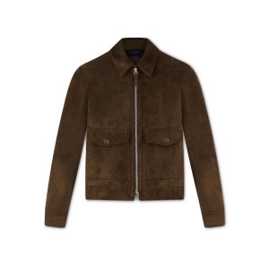 Tom Ford Zip Collar Blouson Ytterkläder Herr Mörkolivgröna | 478NHMPSR